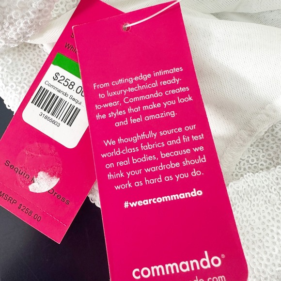 Commando Sequin Throughout Scoop Neck Mini Tank Dress White Large Bridal - Picture 11 of 11